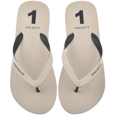 Hackett Capri Numbers Flip Flops Off White In Neutral
