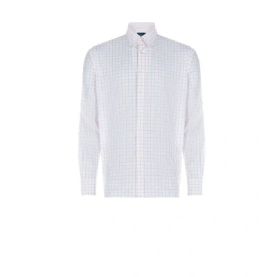 Hackett Check Cotton Shirt In White