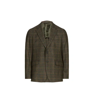 Hackett Chemise À Carreaux En Laine Mélangée In Green