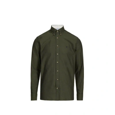 Hackett Chemise Unie À Col Américain En Coton In Green