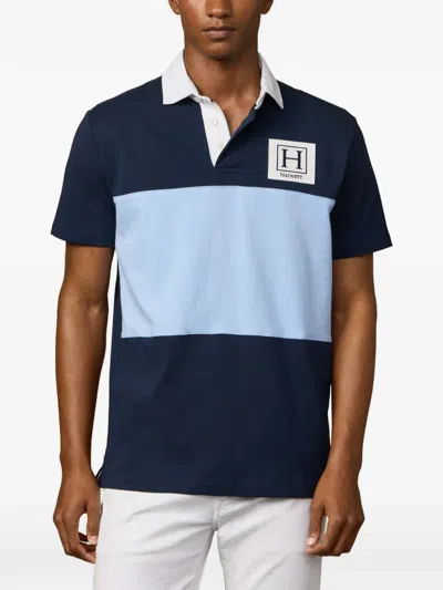 Hackett Colour-blocked Rugby Shirt In Blue