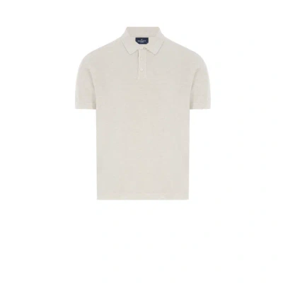 Hackett Cotton And Linen Polo Shirt In Neutral