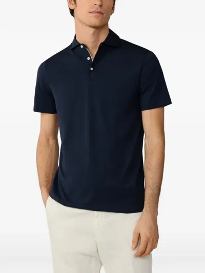 Hackett Cotton Polo Shirt In Blue