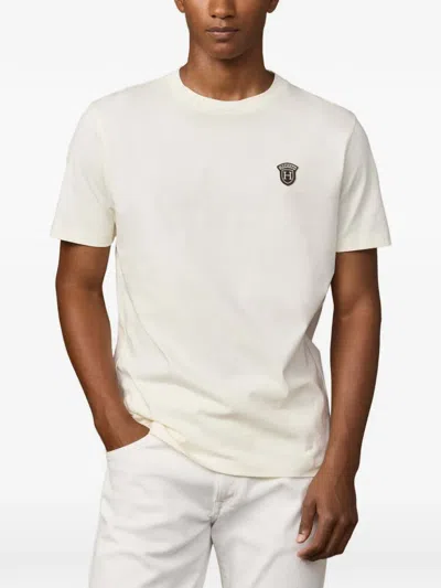 Hackett Crew-neck Badge T-shirt In White