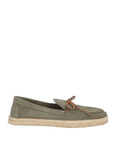 Hackett Earth Man Loafers Military Green Size 10 Leather