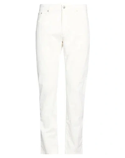 Hackett Earth Man Pants Off White Size 40 Cotton, Elastane