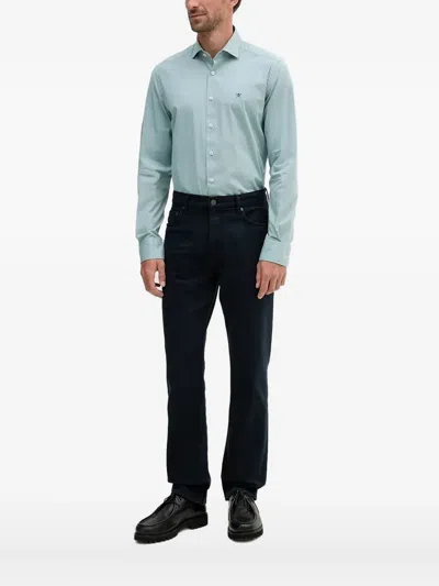 Hackett Embroidered-logo Long-sleeve Shirt In Multi