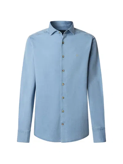 Hackett Embroidered Logo Shirt In Blue