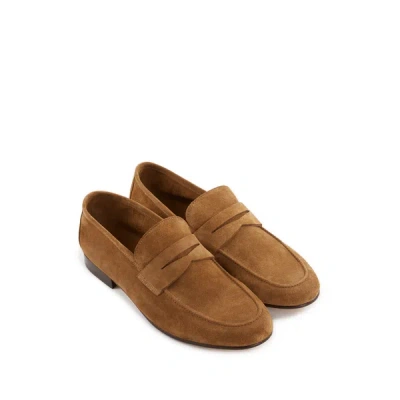 Hackett Firenze Smart Leather Loafers In Brown