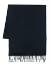 Hackett Fringed-edge Scarf In Blue