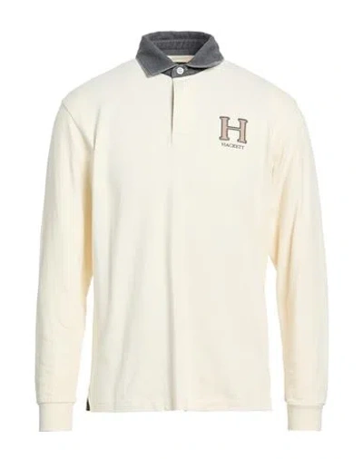 Hackett Haritage Man Polo Shirt Cream Size Xxl Cotton In Neutral