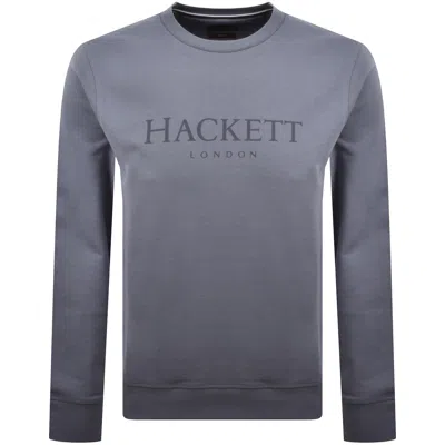 Hackett Heritage Crew Neck Sweatshirt Blue In Gray
