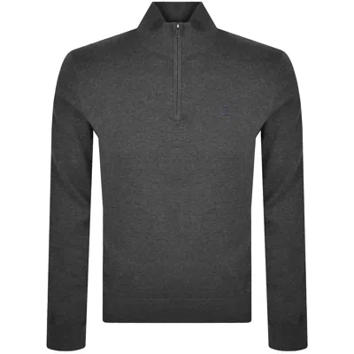 Hackett Heritage Half Zip Sweatshirt Grey In Multi