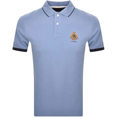 Hackett Heritage Logo Polo T Shirt In Blue