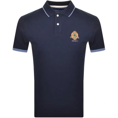 Hackett Heritage Logo Polo T Shirt In Navy