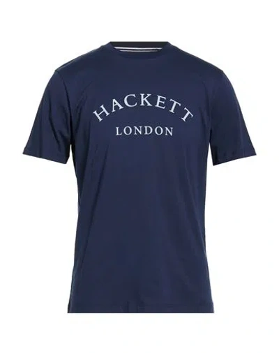 Hackett Heritage Man T-shirt Navy Size Xl Cotton In Blue