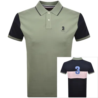 Hackett Heritage Number Polo T Shirt Sage Green In Animal Print