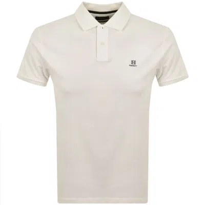 Hackett Heritage Small Logo Polo T Shirt Off White