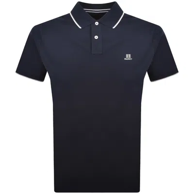 Hackett Heritage Tipped Polo T Shirt Navy In Blue