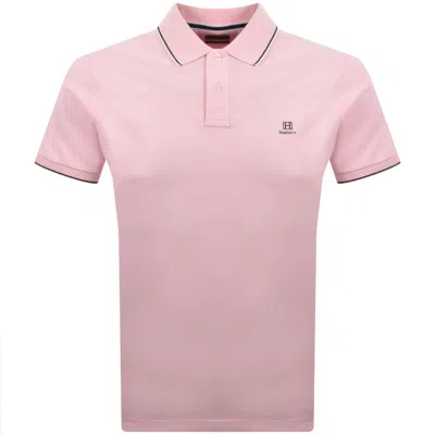 Hackett Heritage Tipped Polo T Shirt Pink