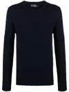 Hackett Herringbone Cotton Jumper In Blue