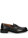 Hackett Leather Loafers In Black