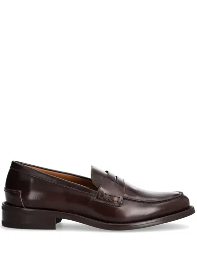 Hackett Leather Loafers In Brown
