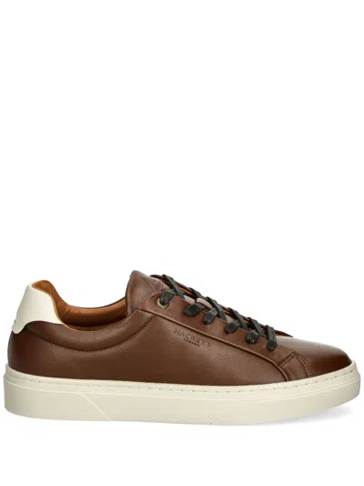 Hackett Leather Sneakers In Brown