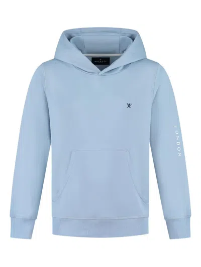 Hackett Kids' Logo-detail Hoodie In Blue