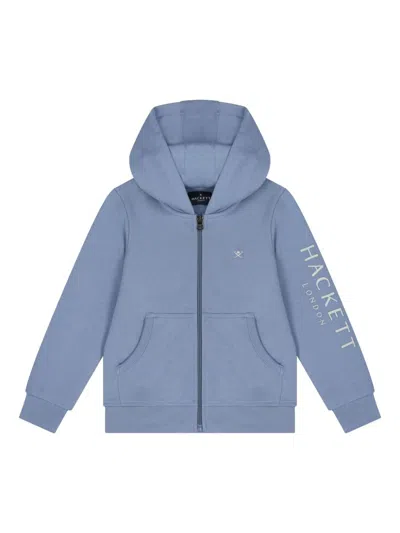 Hackett Kids' Logo-embroidered Hoodie In Blue