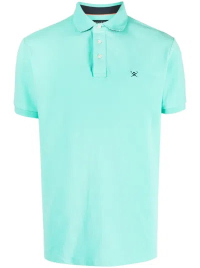 Hackett Logo-embroidered Piqué Cotton Polo Shirt In Green