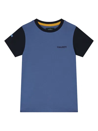 Hackett Kids' Logo-embroidered T-shirt In Blue
