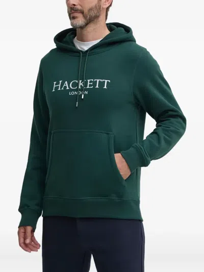 Hackett Logo-embroidery Hoodie In Green