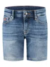 Hackett Logo-patch Denim Shorts In Blue