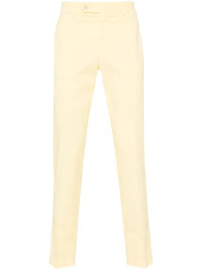 Hackett Logo-patch Trousers In Yellow
