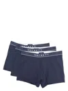Hackett Logo-waistband Cotton Briefs (pack Of Three) In Blue