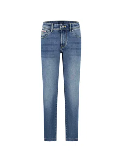 Hackett Kids' Logo-embroidered Jeans In Blue