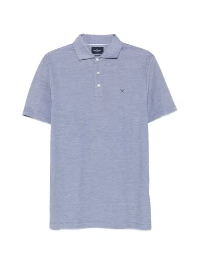 Hackett Logo-embroidered Polo Shirt In Blue