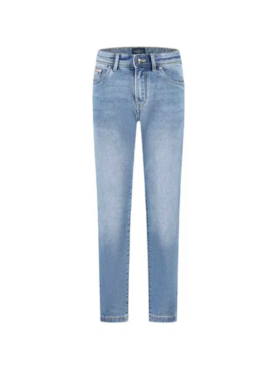 Hackett Kids' Logo-embroidered Slim-fit Jeans In Blue