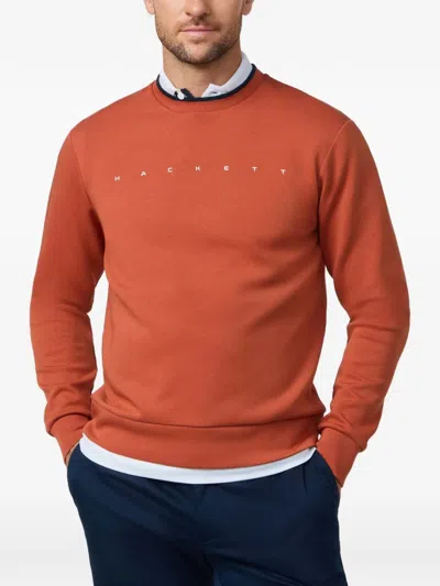 Hackett Logo-print Crew-neck Sweater In Orange