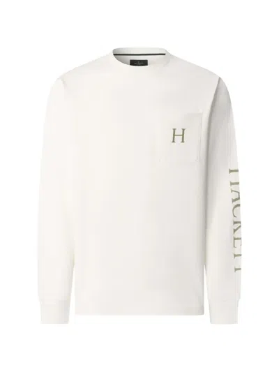 Hackett Logo-print Pocket T-shirt In White
