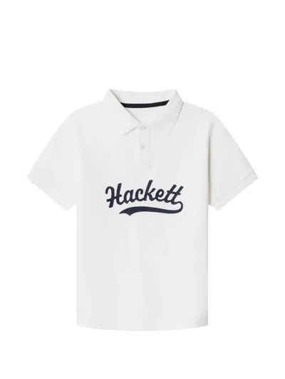 Hackett Kids' Logo-print Polo Shirt In White