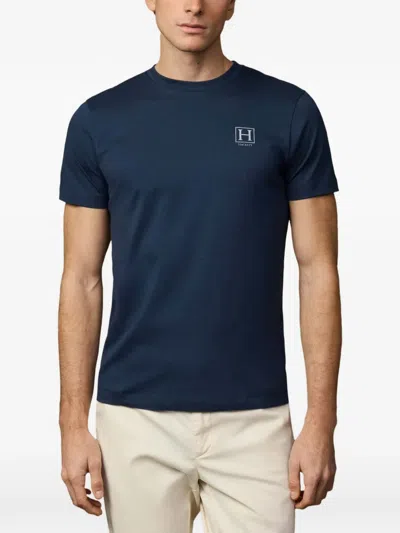 Hackett Logo-print Short-sleeve T-shirt In Blue