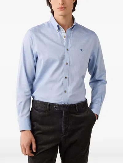 Hackett London Brompton Button-down Shirt In Blue