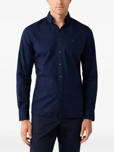Hackett London 브롬튼 가먼트 다이 옥스포드 셔츠 In Blue