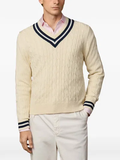 Hackett London Pullover Mit Zopfmuster In Neutral