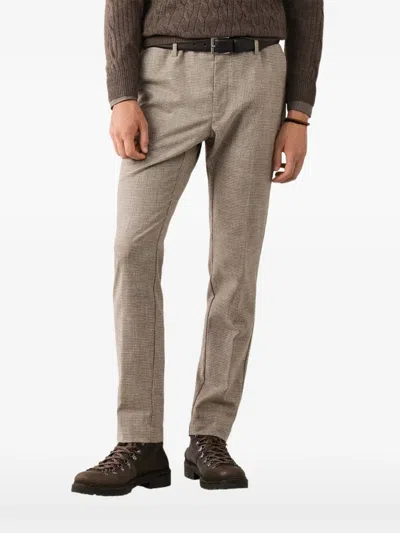 Hackett London Cable-knit Quarter-zip Sweater In Brown