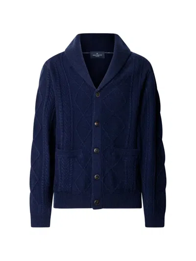 Hackett London Cable-knit Shawl-collar Cardigan In Multi