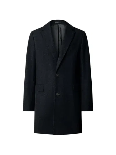 Hackett London Chadwick Single-breasted Coat In Black
