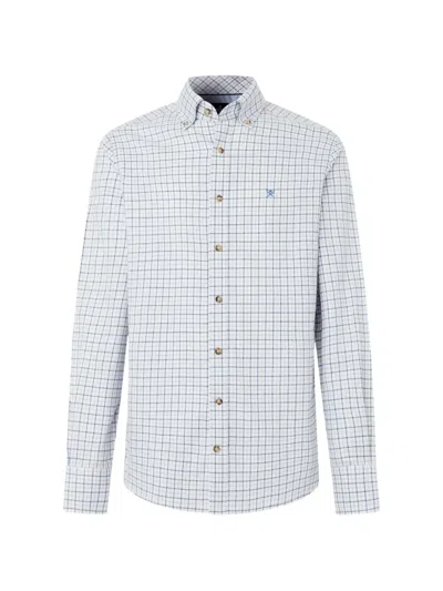 Hackett London Checked Buttoned Shirt In Blue
